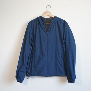 Uniqlo Reversible Blue Gray Windbreaker with Hood